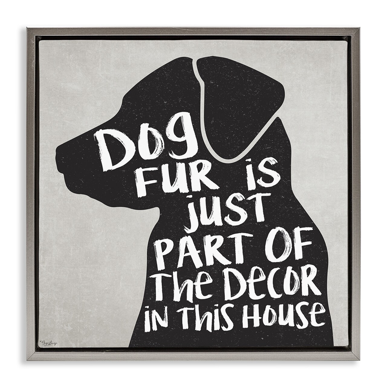 Stupell Industries Dog Fur Funny Pet Phrase Framed Floater Canvas Wall Art